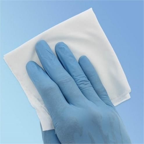 Hand holding high-quality non-woven dry wipe